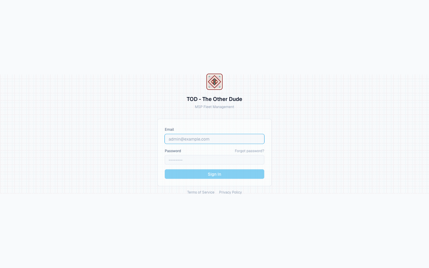 The Other Dude zero-knowledge SRP-6a login page